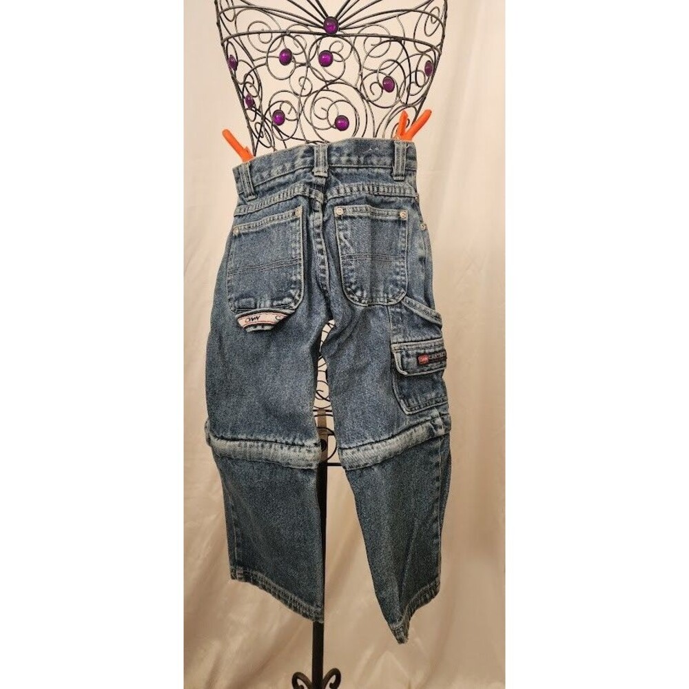 Carters Watch the Wear Carpenter Denim Jeans Pants To Shorts Boys Size 4 Vintage - Picture 5 of 12